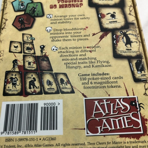 Three Cheers for Master Board/Card Game (Atlas Games, 2014) New - Picture 16 of 16